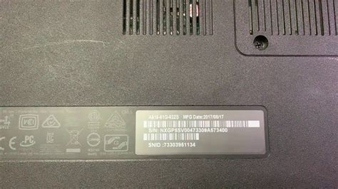 serial number notebook acer