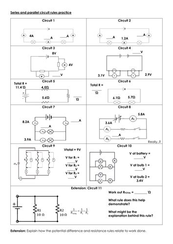 series parallel circuit practice questions