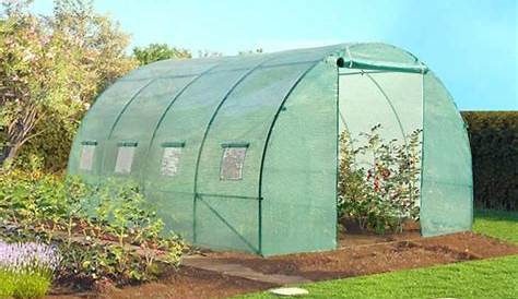 Serre tunnel de jardin 4 saisons 12m² blanche gamme