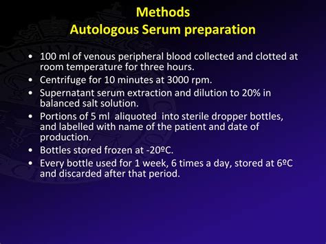 Serum Eye Drops Preparation