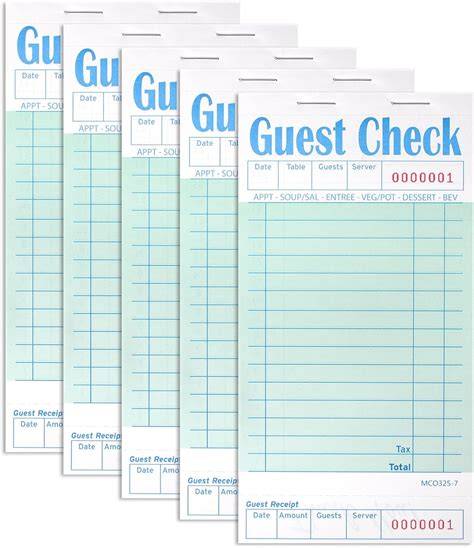 server guest check books