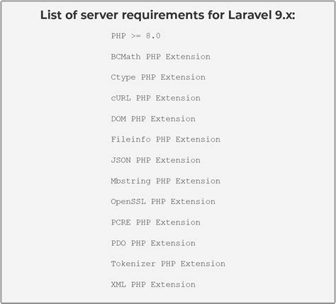 Server Requirements Laravel