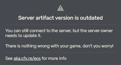 How to update your fivem server artifacts