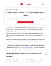 service desk analyst interview questions and answers pdf