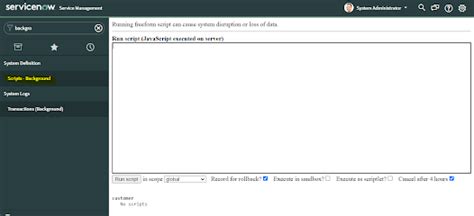 servicenow background script examples