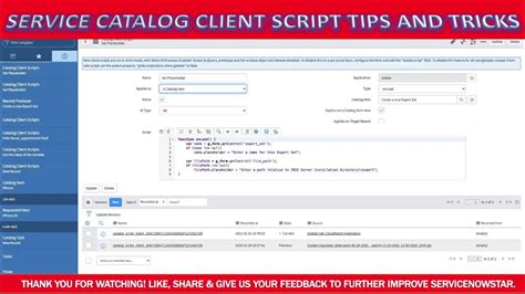 Servicenow Best Practices For Catalog Client Scripts