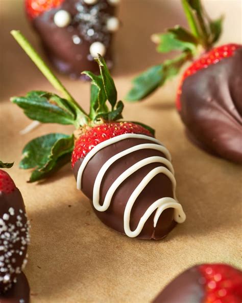 Serving chocolate covered strawberries