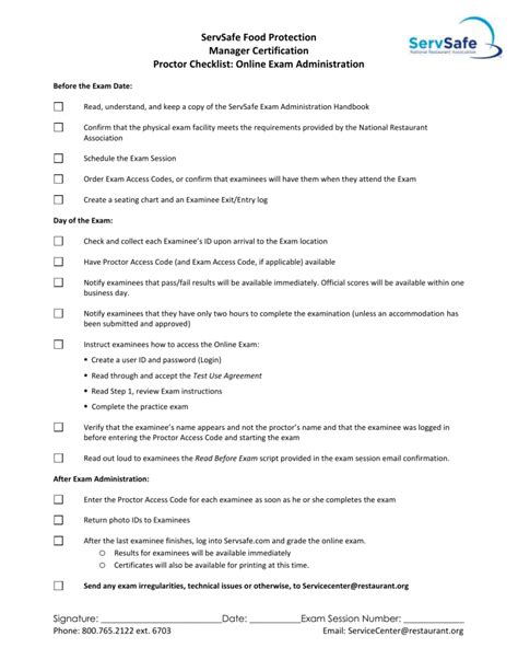 Servsafe Proctor Requirements