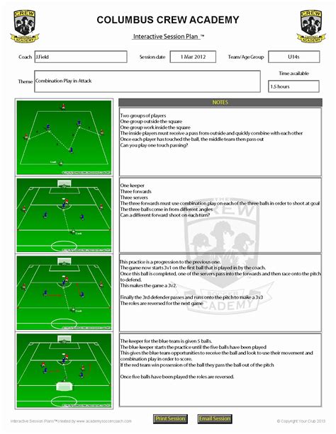 session planner soccer free