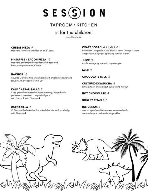 session taproom + kitchen menu