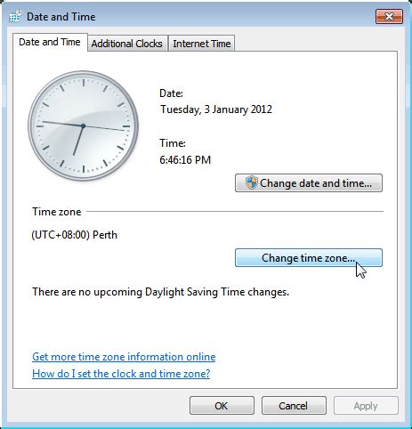 set and time settings