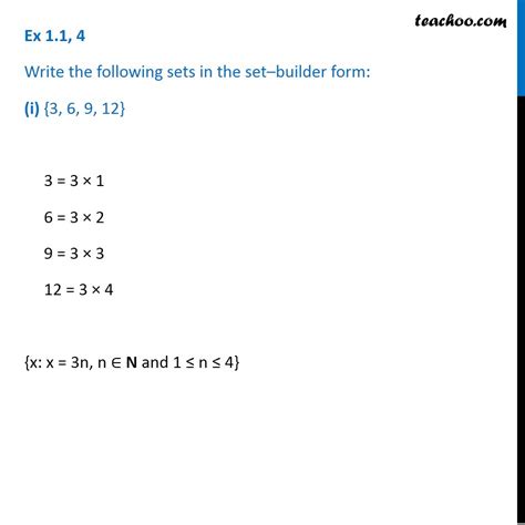 set builder form examples with answers pdf