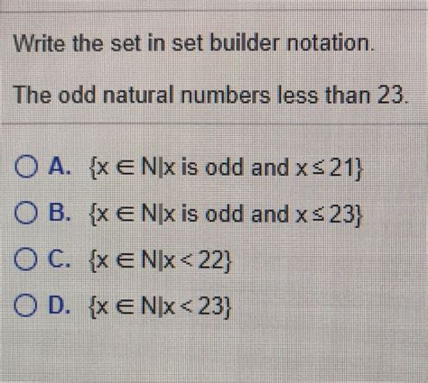 set builder notation odd numbers