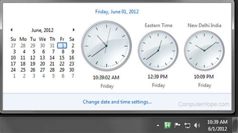 set computer clock to eastern standard time
