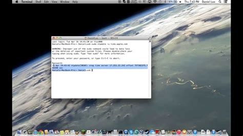 set date and time mac terminal