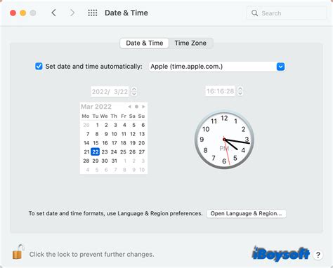 set date and time on mac