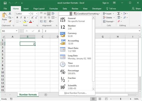 set default number format in excel