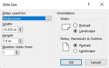 set default slide size in powerpoint