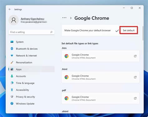 set google chrome as default browser pc