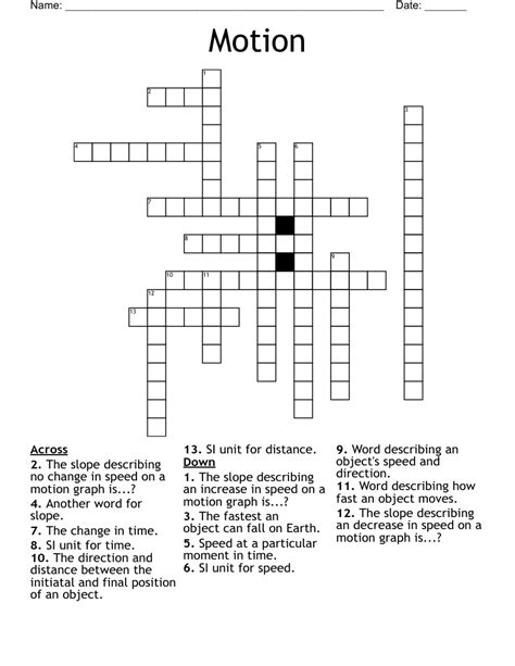 set in motion crossword
