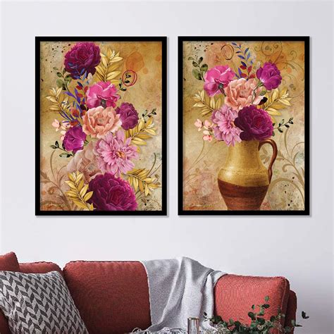 Set Of 2 Floral Prints