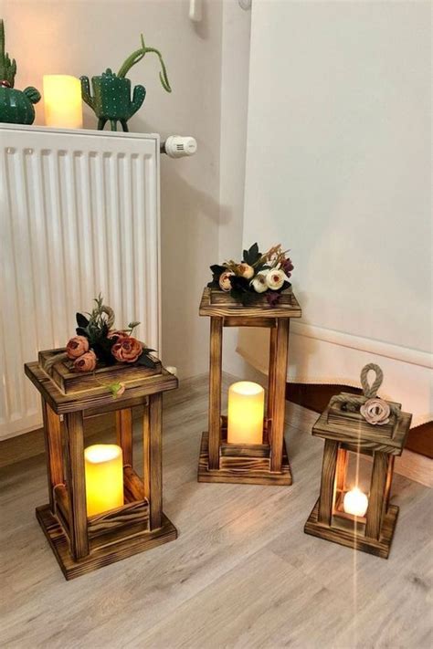 Set Of 3 Rustic Lanterns