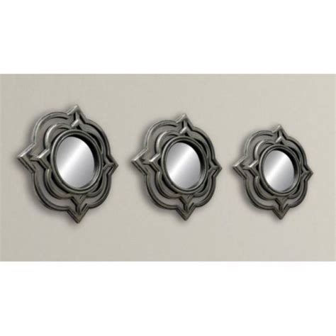 Set Of 3 Wall Mirrors Silver