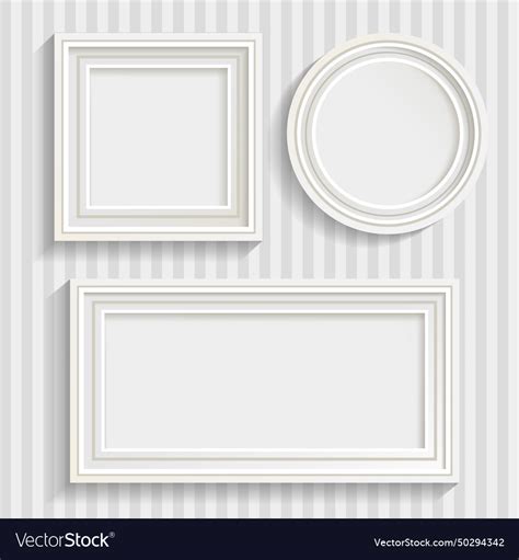 Set Of Three White Picture Frames