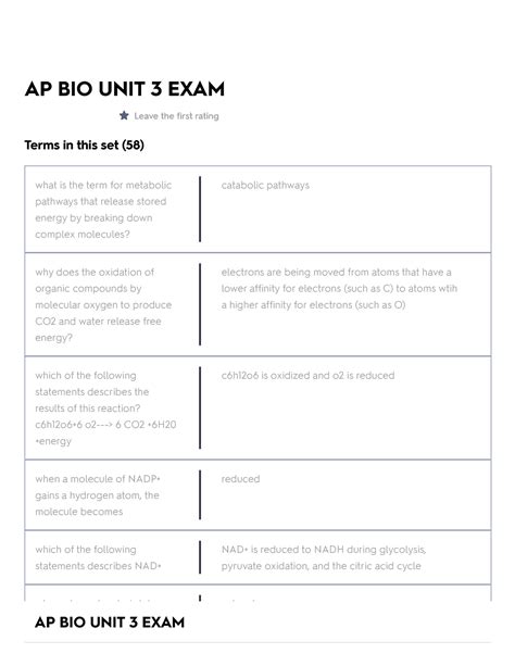 Set Points Ap Bio