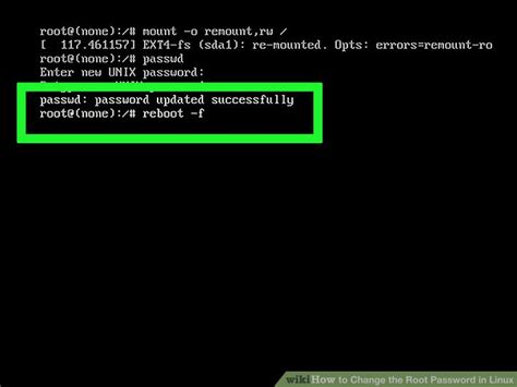 set root password linux command line