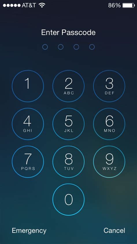 set screen lock pin code iphone