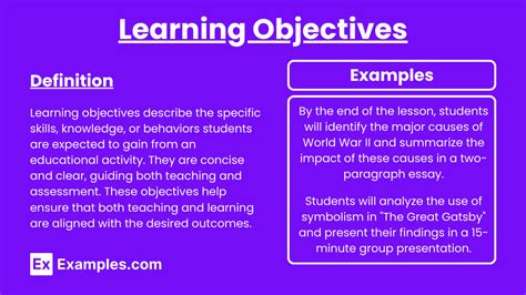 set specific learning objectives