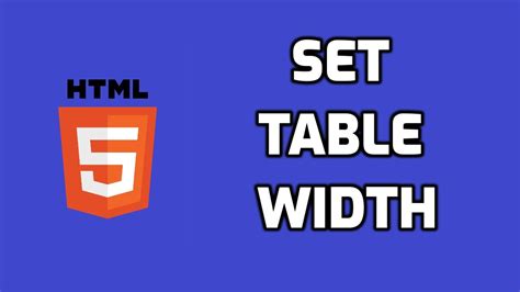 Set Table Width Html
