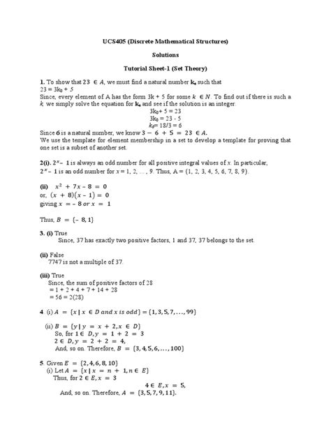 set theory problems and solutions pdf