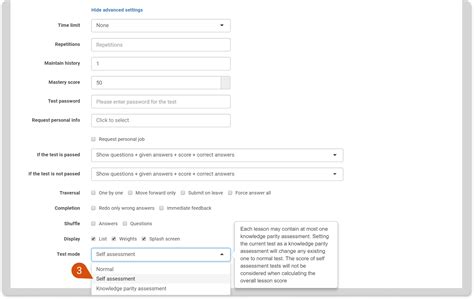 set up for self assessment