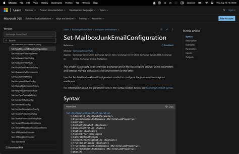Set-Mailboxjunkemailconfiguration Remove All