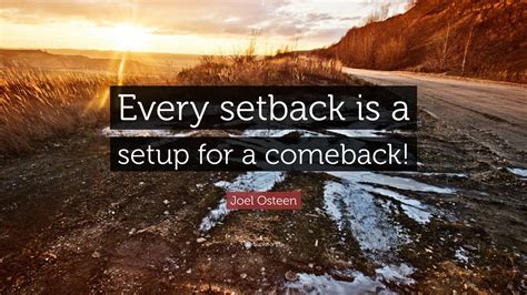 setbacks are a setup for a comeback