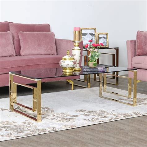 Seth Coffee Table - Gold Chrome