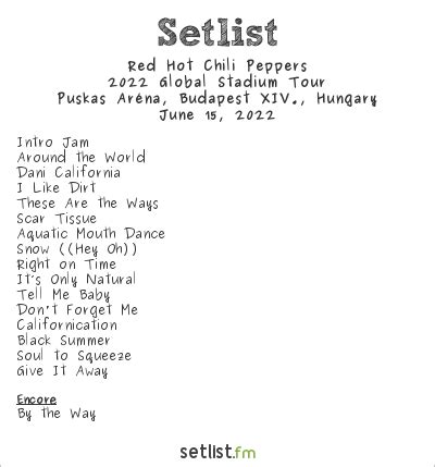 setlist fm music red hot chili peppers