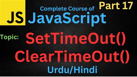 Settimeout Javascript Cleartimeout
