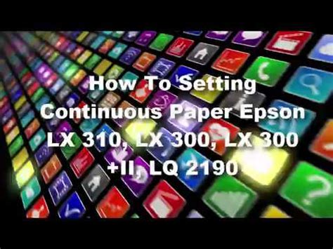 Setting Continuous Form Lx 310