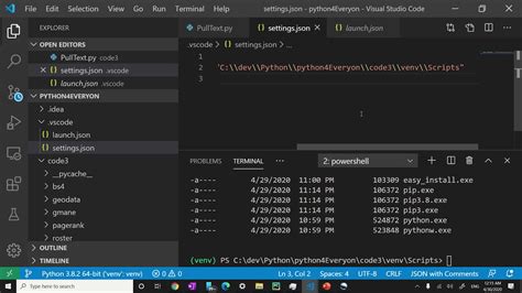 setting interpreter in vscode