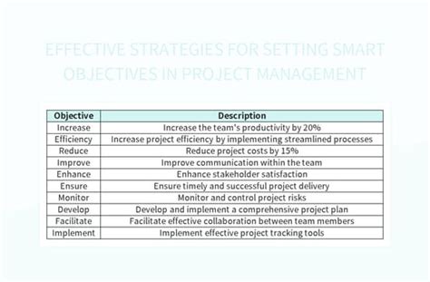 setting objectives for project managers