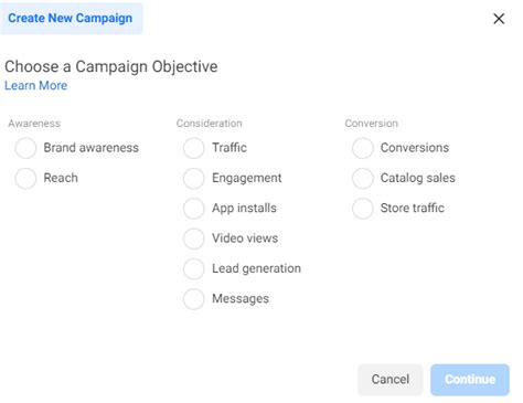 setting up a facebook campaign