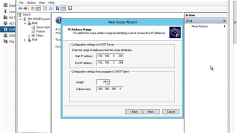 setting up dhcp scope