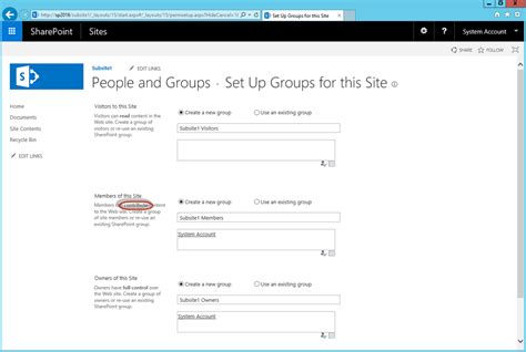 setting up group permissions in sharepoint