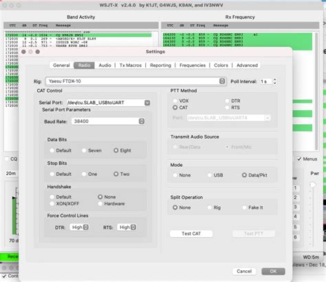 setting up log4om with wsjt-x