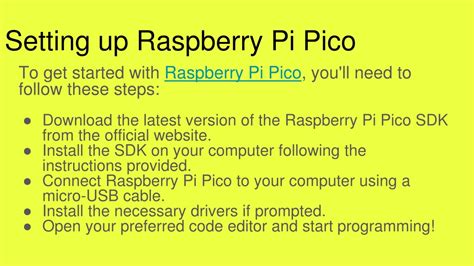 setting up raspberry pi pico