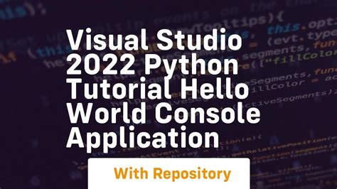 setting up visual studio 2022 for python