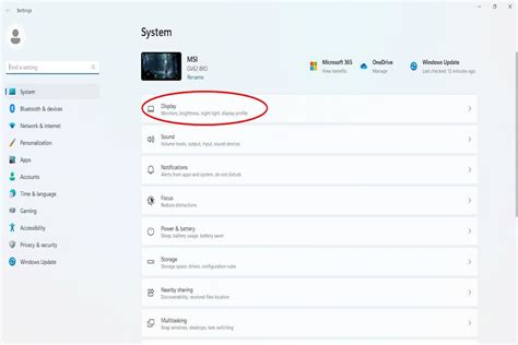 Settings Display Button